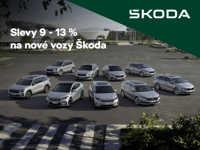 Sleva 9-13 % na nové vozy Škoda